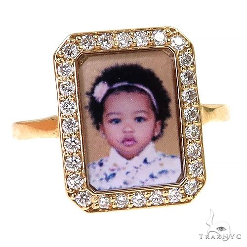 Rectangle Diamond Photo Ring 68606 - Image 2
