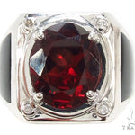 Red Garnet & Diamond Custom Ring 35492 - Image 2