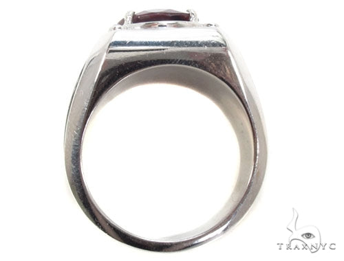 Red Garnet & Diamond Custom Ring 35492 - Image 7