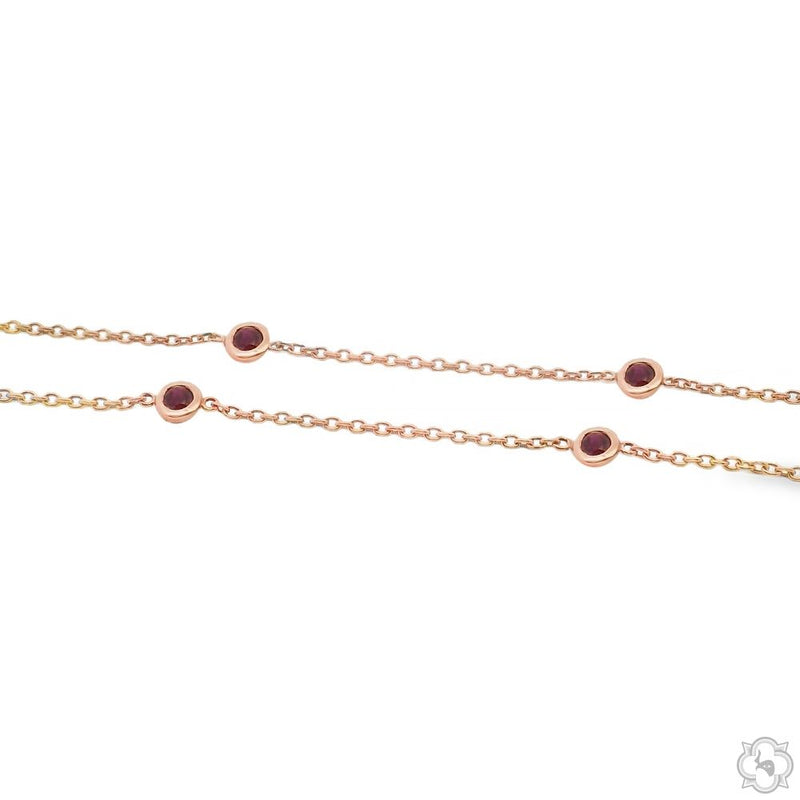 Red Sapphire Bezel Necklace 70427 - Image 4