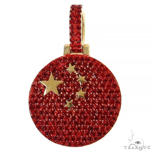 Red Sapphire China Flag Pendant 68241 - Image 1
