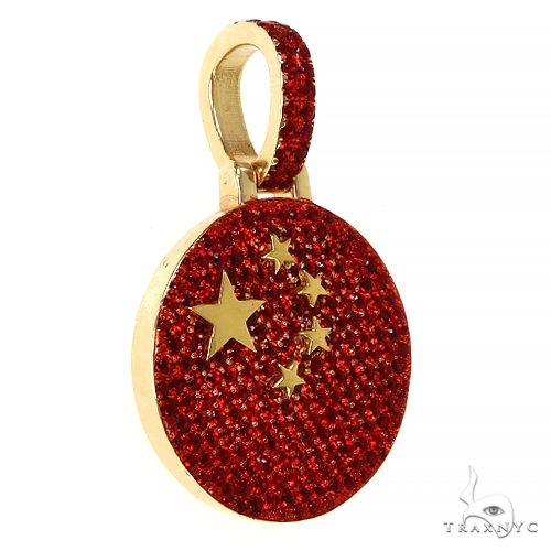 Red Sapphire China Flag Pendant 68241 - Image 2