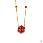 Red Sapphire Flower Necklace 70430 - Image 1