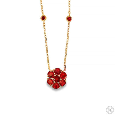 Red Sapphire Flower Necklace 70430 - Image 1