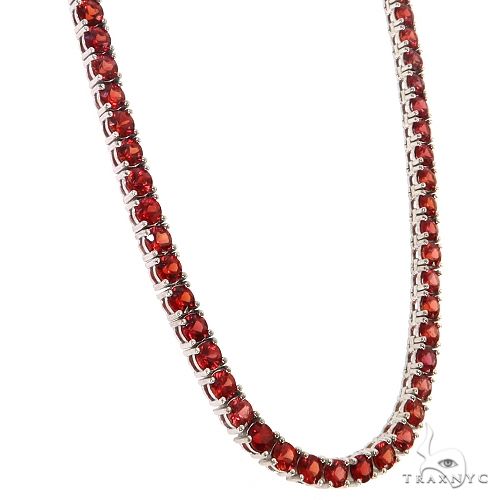 Red Sapphire Tennis Chain 69034 - Image 2