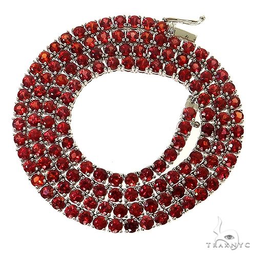 Red Sapphire Tennis Chain 69034 - Image 3