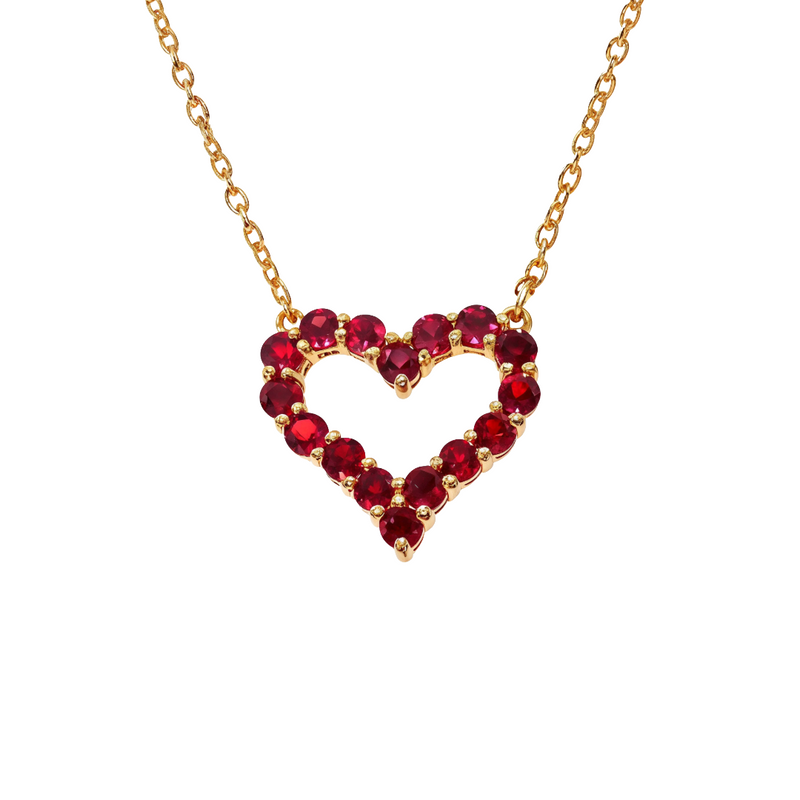 Red Sapphire Heart Necklace 67485