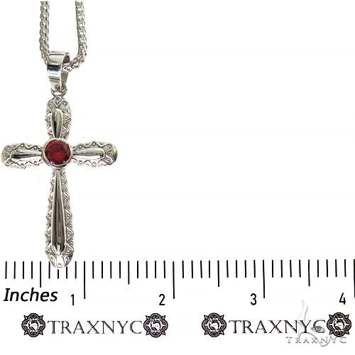 Rhodolite Sanctity Cross Pendant Set 69683 - Image 5