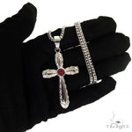 Rhodolite Sanctity Cross Pendant Set 69683 - Image 7