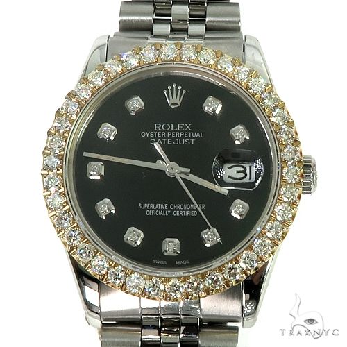 Rolex DateJust 36mm  Diamond Yellow Style Bezel Watch 66510 - Image 3