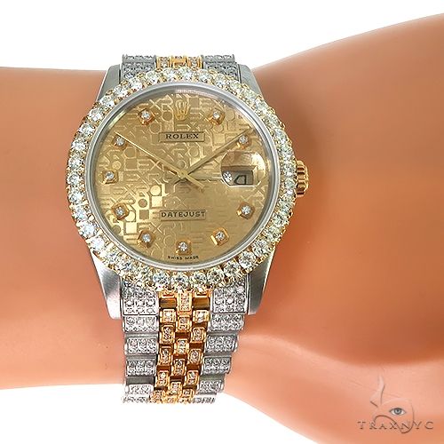 Rolex Two-Tone DateJust 36mm Diamond Bezel Watch 66888 - Image 5