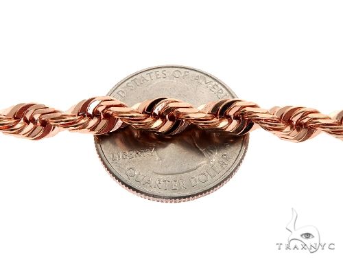 Solid 14K Rose Gold Rope Link Chain 28 Inches 5mm   64585 - Image 3