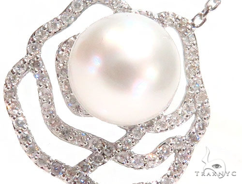 Rose Diamond Pearl Necklace 44602 - Image 3