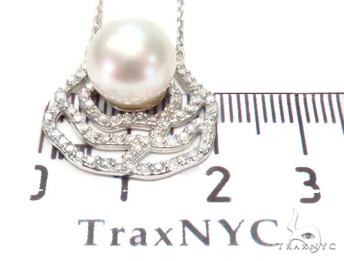 Rose Diamond Pearl Necklace 44602 - Image 6