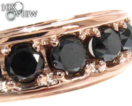 14K Rose Gold Black Diamond Band 28402 - Image 3