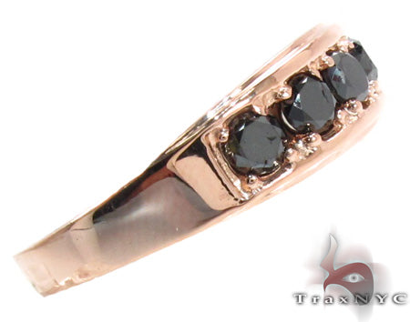 14K Rose Gold Black Diamond Band 28402 - Image 4