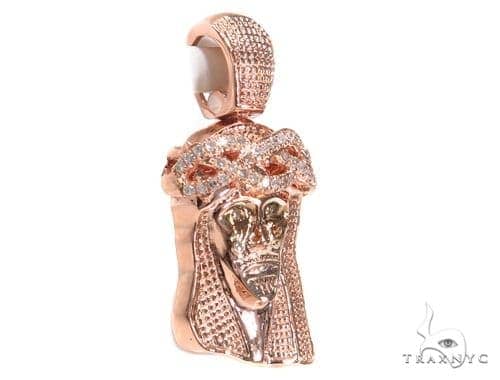 Rose Gold Jesus Diamond Pendant 65477 - Image 2