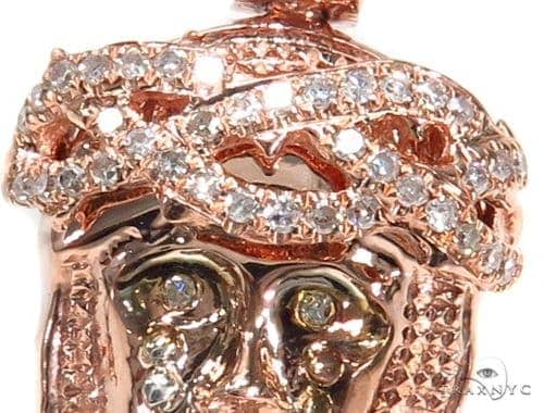 Rose Gold Jesus Diamond Pendant 65477 - Image 3