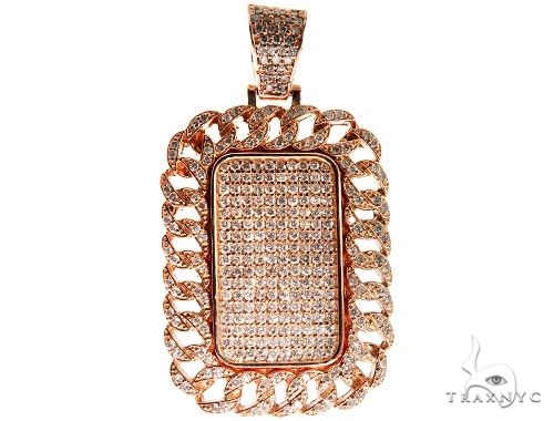 Rose Gold Micro Pave Diamond Dog Tag Set 64008 - Image 2
