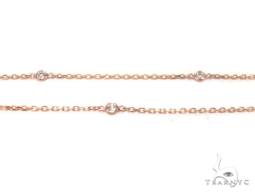 Rose Gold Yard Bezel Diamond Necklace 36732 - Image 5