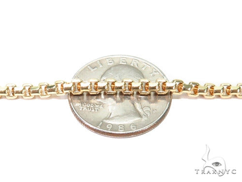 14k Yellow Gold Hollow Round Box Chain 24 Inches 3mm   40910 - Image 3