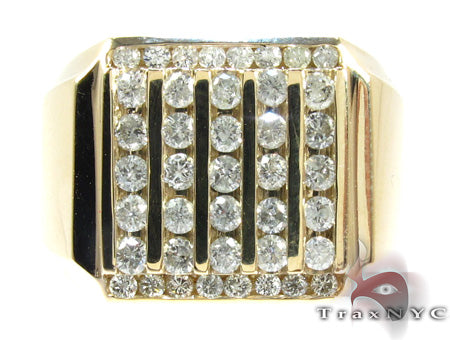 Round Cut Channel Diamond Large Ring 26534 - Image 2