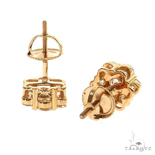 Round Cut Stud Flower Earrings 305