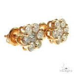 Round Cut Stud Flower Earrings 305