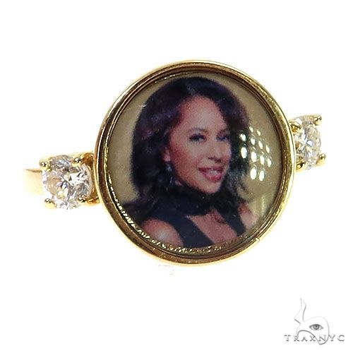 Round Diamond Photo Ring 68608 - Image 2