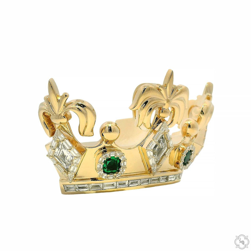 Royal Crown Diamond and Emerald Pendant 70775 - Image 2