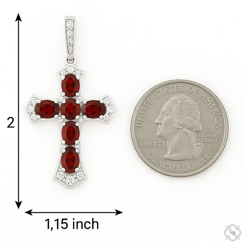 Royal Flame Cross .925 Silver 70532 - Image 8