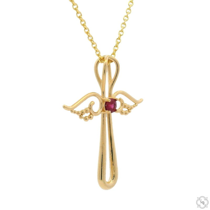 Ruby Angel Cross Pendant 70843 - Image 2