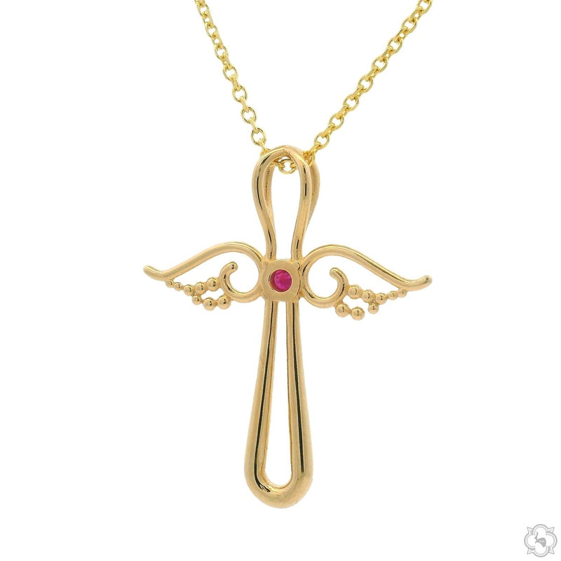 Ruby Angel Cross Pendant 70843 - Image 3