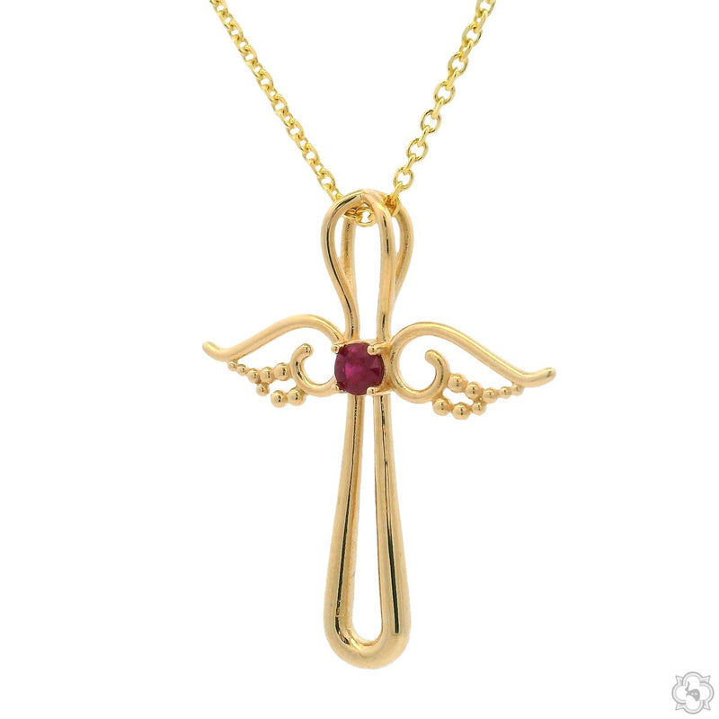 Ruby Angel Cross Pendant 70843 - Image 4