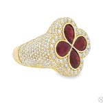 Ruby Clover Diamond Ring 70828 - Image 3