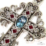 Aquamarine Ruby Diamond Cross 68582 - Image 3