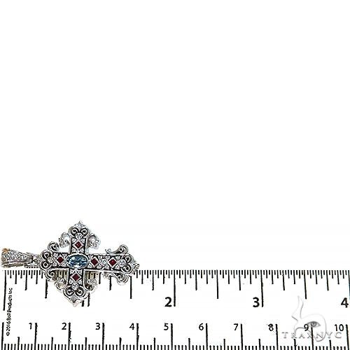 Aquamarine Ruby Diamond Cross 68582 - Image 6