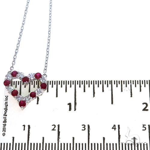 Ruby Diamond Heart Necklace 67487 - Image 5