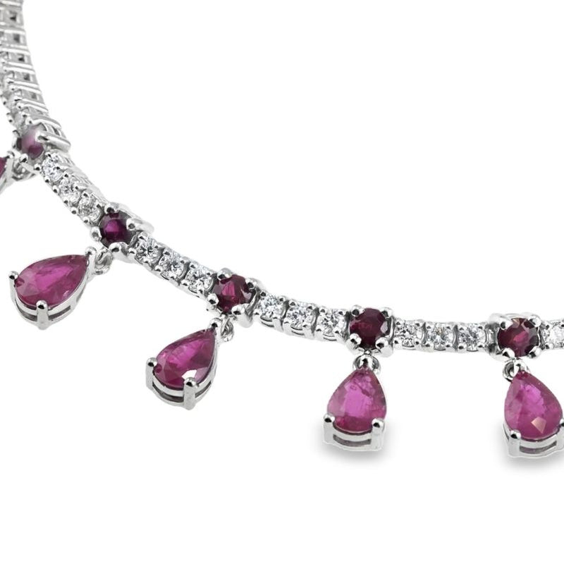 Ruby Droplet Tennis Bracelet 70669 - Image 5