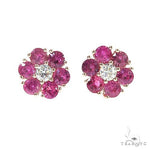 Ruby Flower Earrings 67041 - Image 1