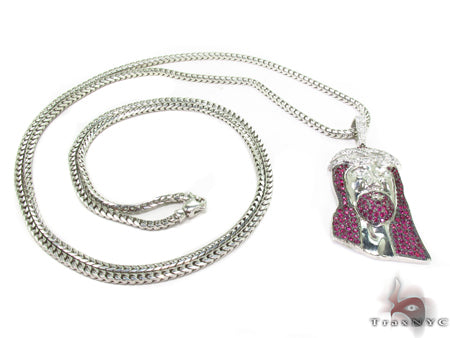 Ruby Jesus Silver Chain 31713 - Image 1