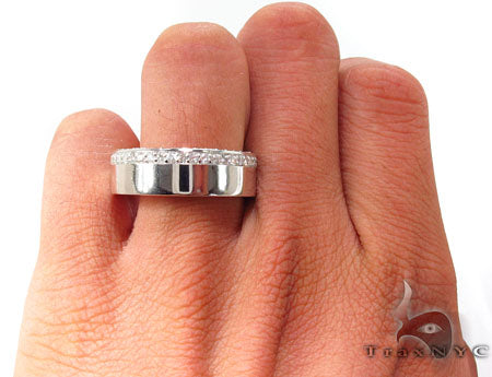 10 k White Gold Men Engagement Ring 30656 - Image 5