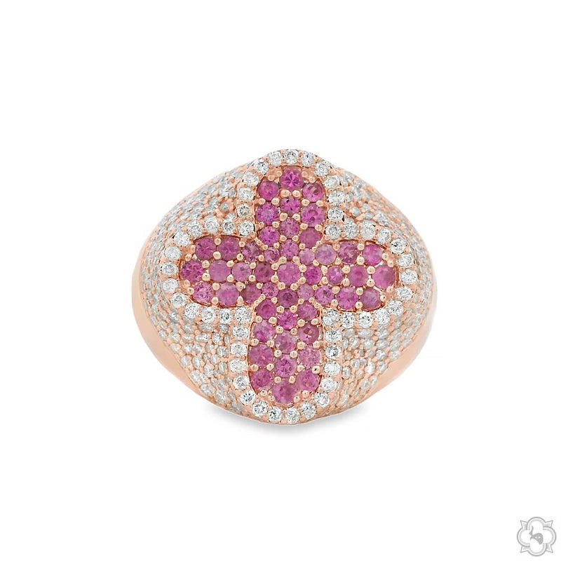 Sapphire Cross Diamond Ring 70419 - Image 1