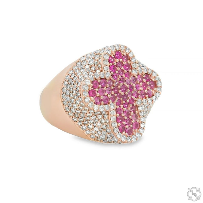 Sapphire Cross Diamond Ring 70419 - Image 2