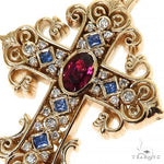 Rhodolite Sapphire Diamond Cross 68581 - Image 3