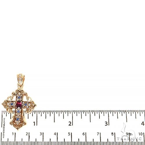 Rhodolite Sapphire Diamond Cross 68581 - Image 5
