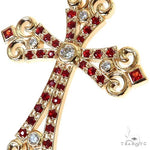 Red Sapphire Celestial Cross Pendant 68855 - Image 3