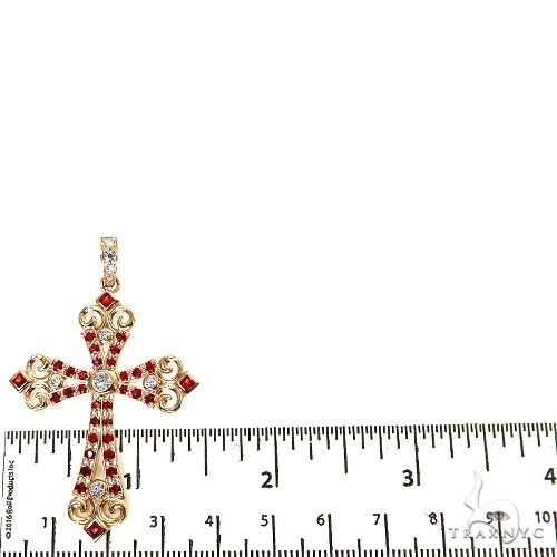 Red Sapphire Celestial Cross Pendant 68855 - Image 5