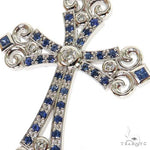 Moonlight Sapphire Diamond Cross Pendant 68901 - Image 3