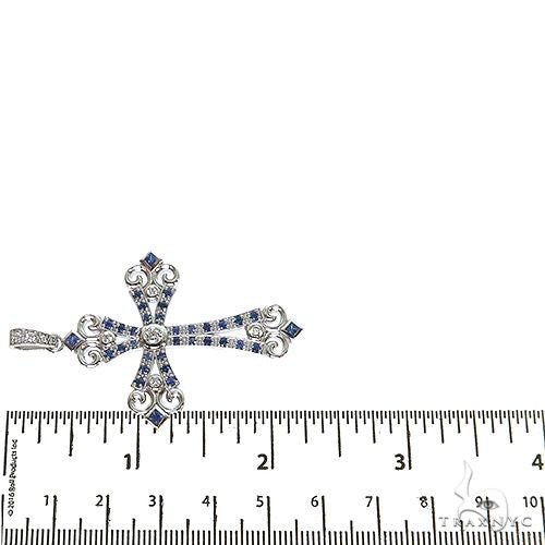 Moonlight Sapphire Diamond Cross Pendant 68901 - Image 6
